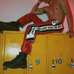 Red Namilia dickalicious tracksuit pants